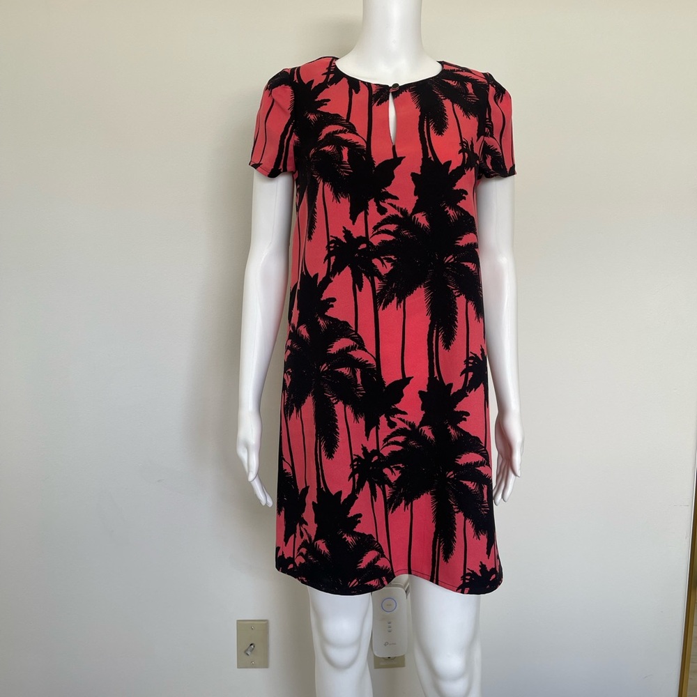 ATMOSPHERE Tropical Pink and Black Dress